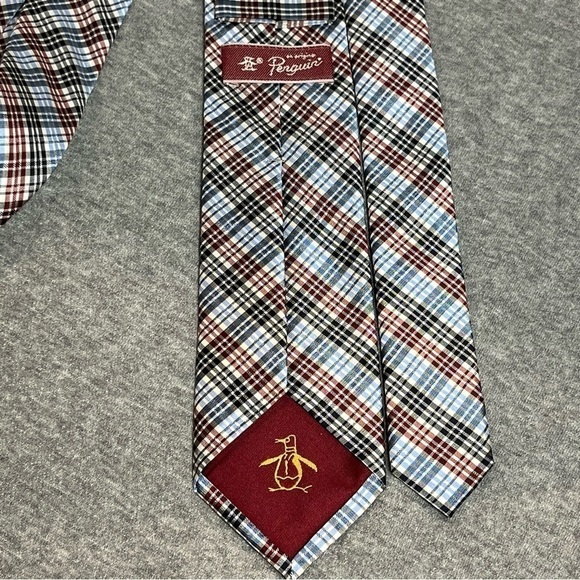Original Penguin silk plaid tie. - Picture 4 of 10